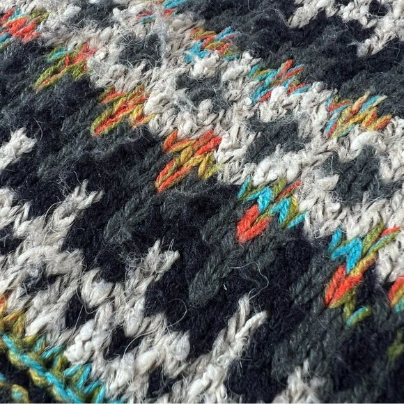 RAGA Boho Southwestern Hooded Cream Multi Color Duster Sweater Size M - Picture 9 of 11